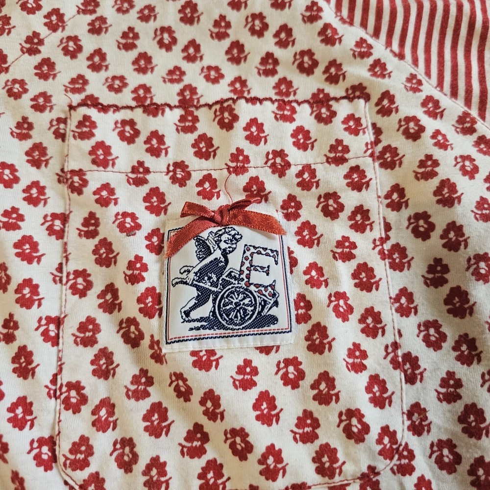 Vintage 90s ESleep Pajama 2 piece Set Sleep Sz Large Red/White - Picture 2 of 6